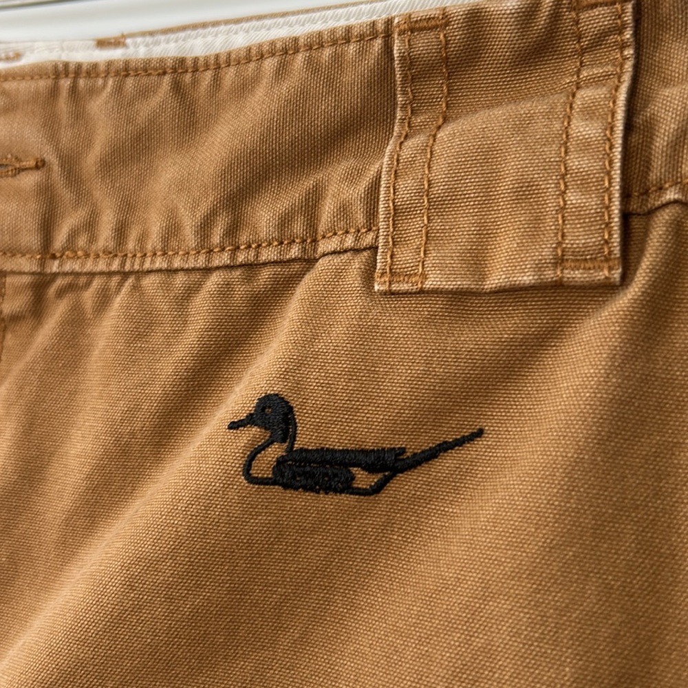 L.L. Bean Cognac Brown Chinos Pants w Ducks Embroidery Size 35 34 RARE FIND! - Picture 6 of 13